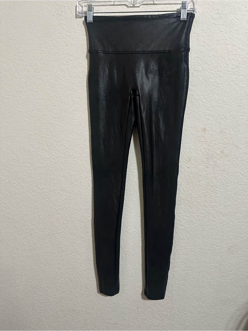 SPANX Faux Leather High-Waist Leggings Black Small